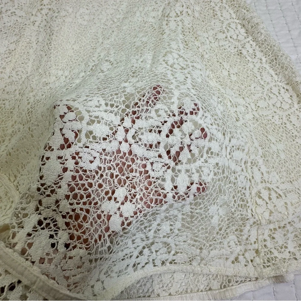 Free People Holy Mountain Mini
Floral Crochet Dress Ivory 
Cottagecore Coquette - Picture 8 of 13